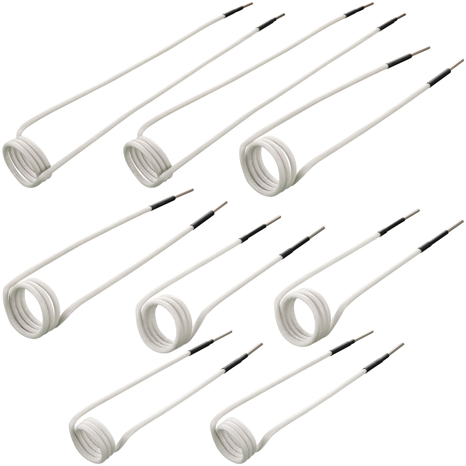 VEVOR induction heater coil kit, 8 white coiled wires with connectors.
