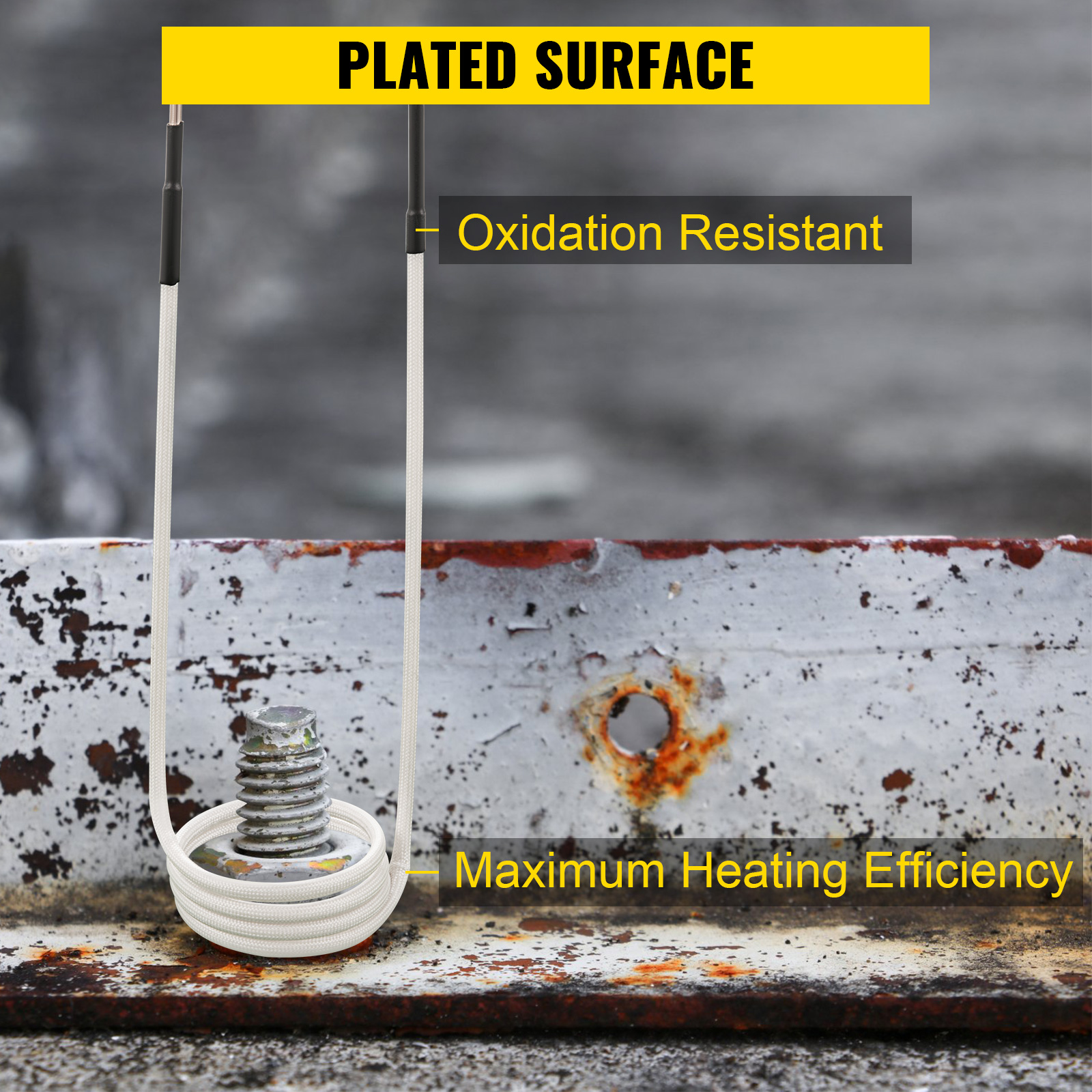 VEVOR induction heater coil kit: oxidation resistant, ensures maximum heating efficiency.