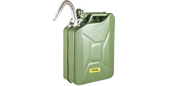 green VEVOR jerry fuel can with spout and sturdy handle.