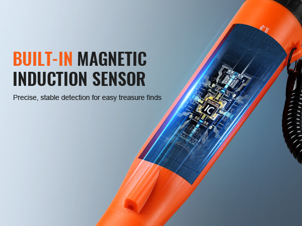 VEVOR metal detector pinpointer featuring a built-in magnetic induction sensor for precise treasure detection.