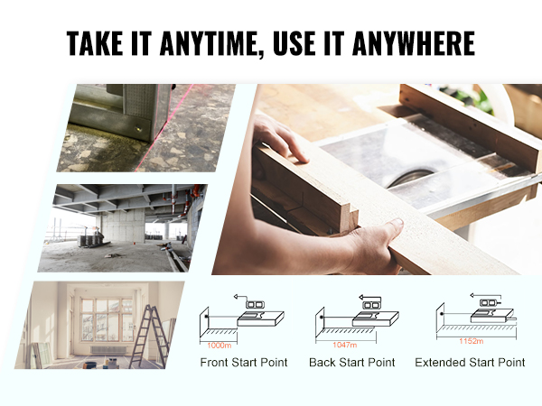 take it anytime, use it anywhere with VEVOR laser measure - perfect for diy and professional projects.