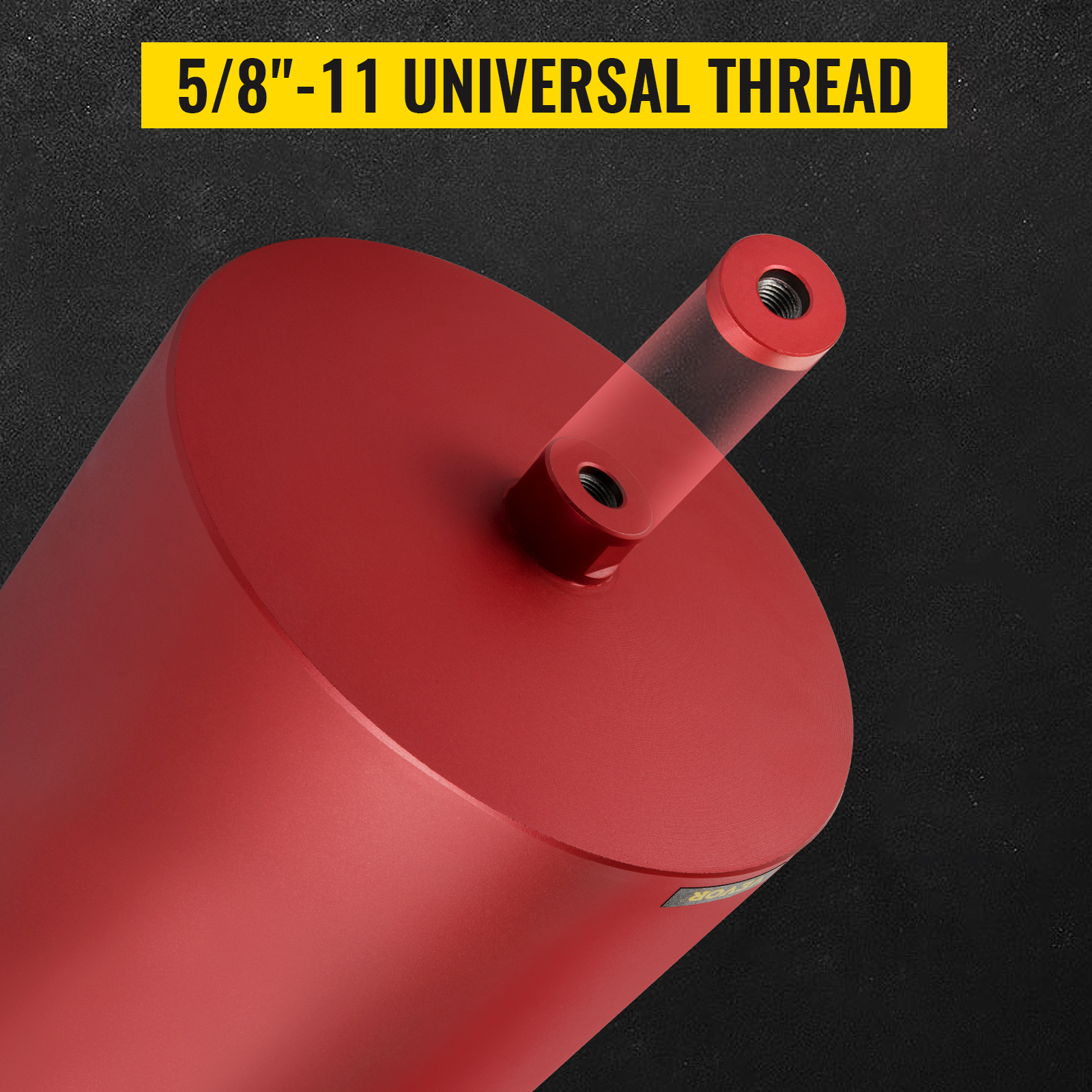 red VEVOR diamond core drill bit with 5/8"-11 universal thread label.