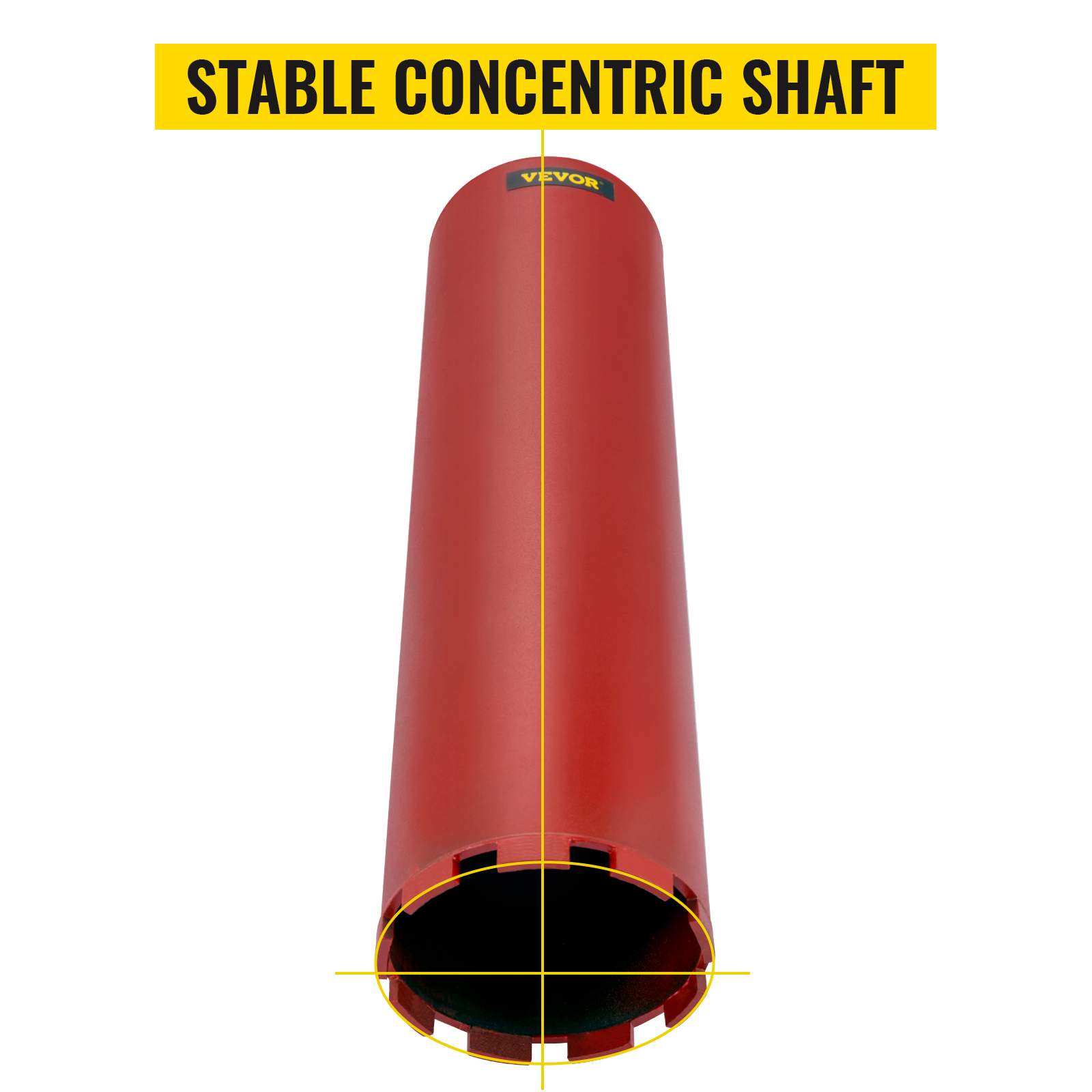 red VEVOR diamond core drill bit with stable concentric shaft recognition.