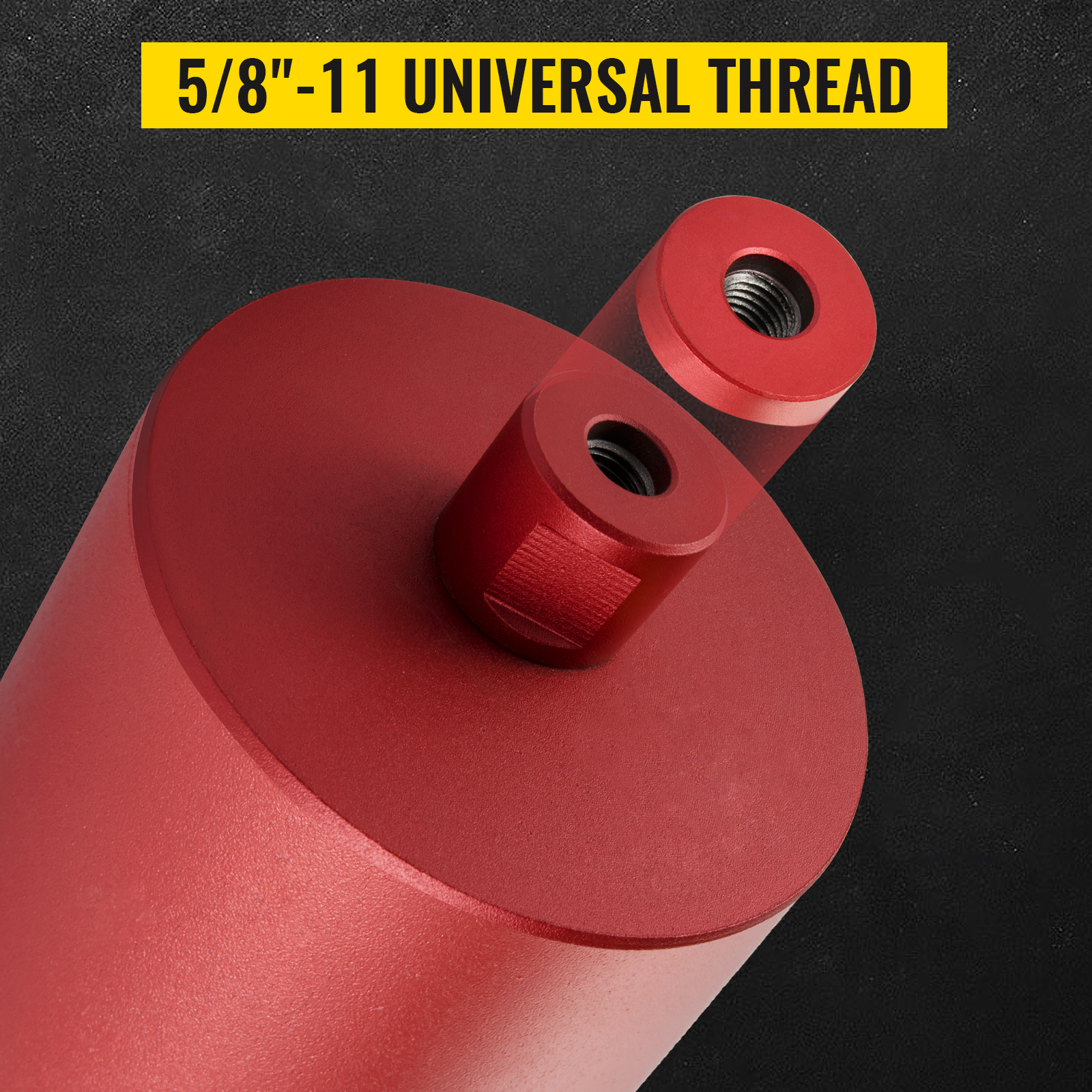 red VEVOR diamond core drill bit with 5/8"-11 universal thread.