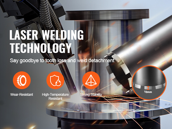 VEVOR core drill bit with laser welding technology, wear-resistant, high-temperature resistant, and strong stability.
