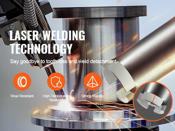 laser welding technology with VEVOR diamond core drill bit showing wear-resistant, high-temperature, and strong stability.