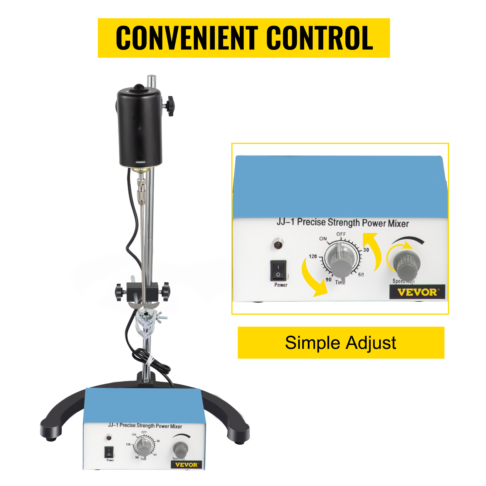 VEVOR electric overhead stirrer with convenient control and simple adjust features