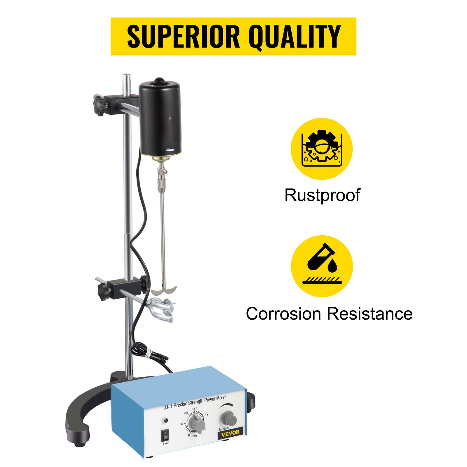 VEVOR electric overhead stirrer with rustproof and corrosion resistance features.