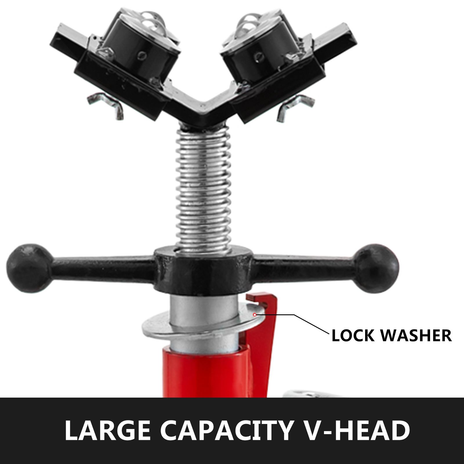VEVOR pipe jack stand with large capacity v-head and lock washer.