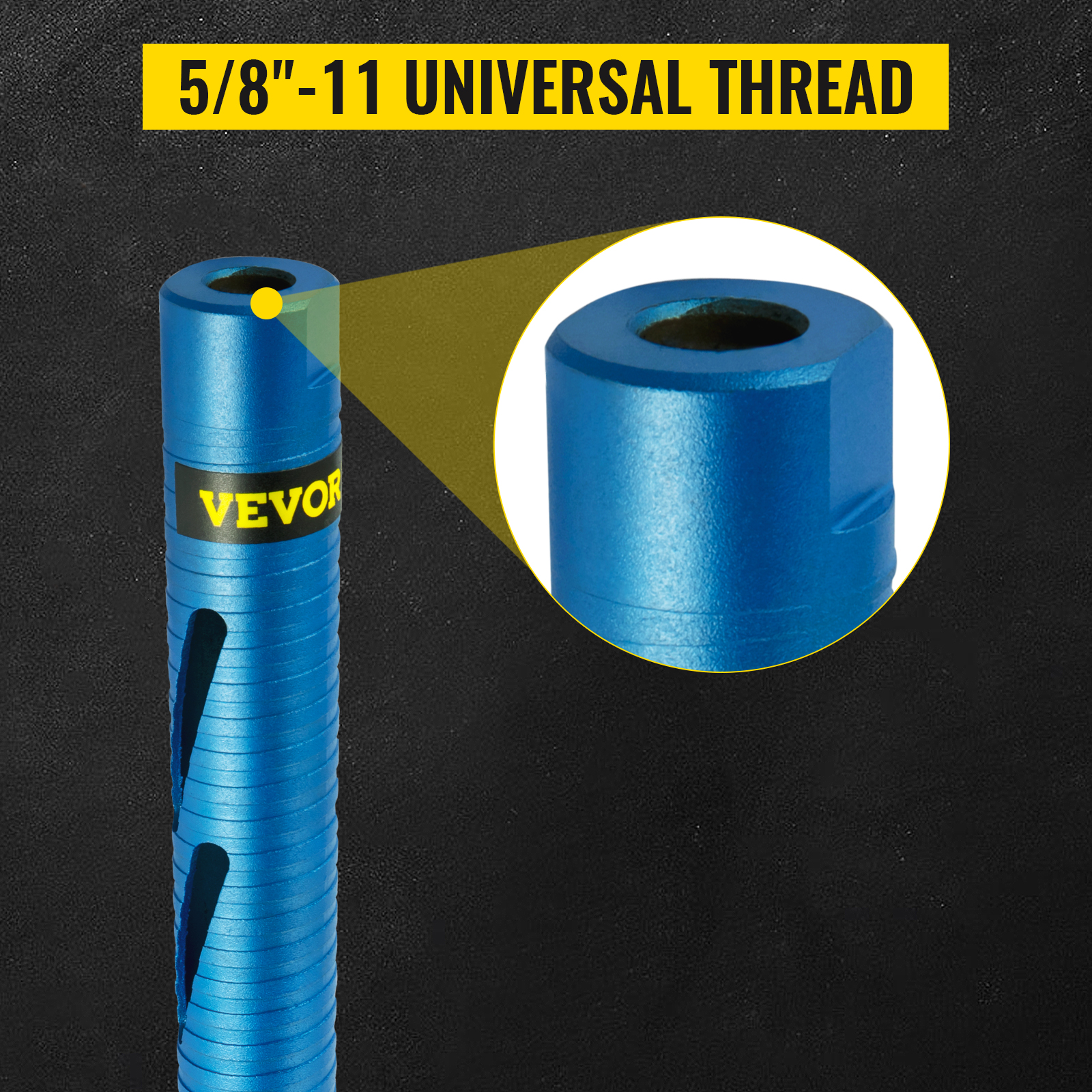 VEVOR dry core drill bit with 5/8"-11 universal thread.