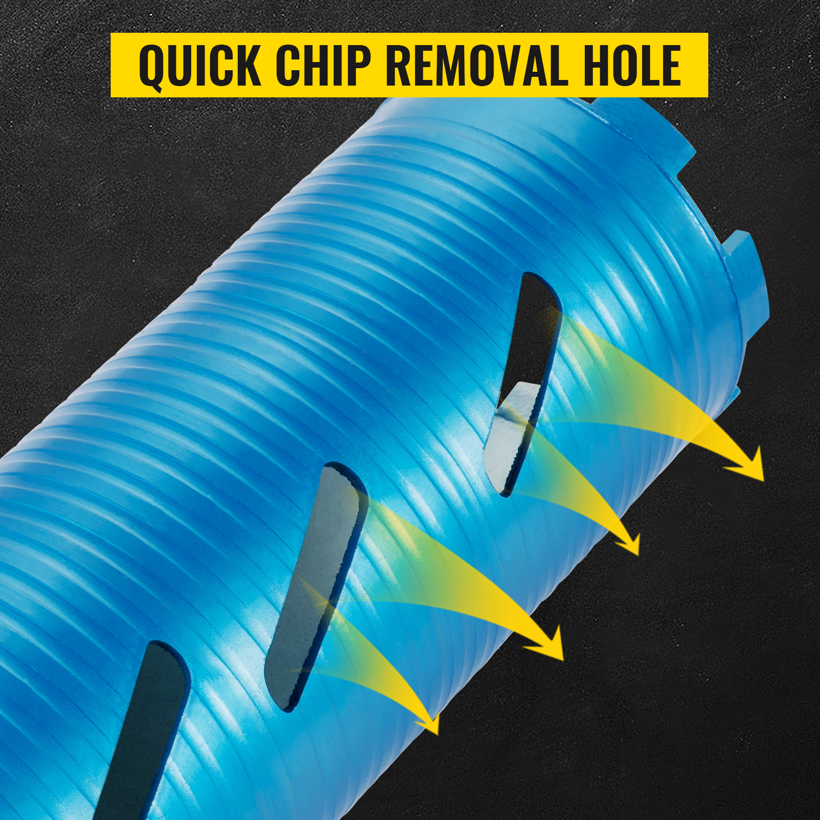 VEVOR diamond core drill bit with quick chip removal holes for efficient drilling.