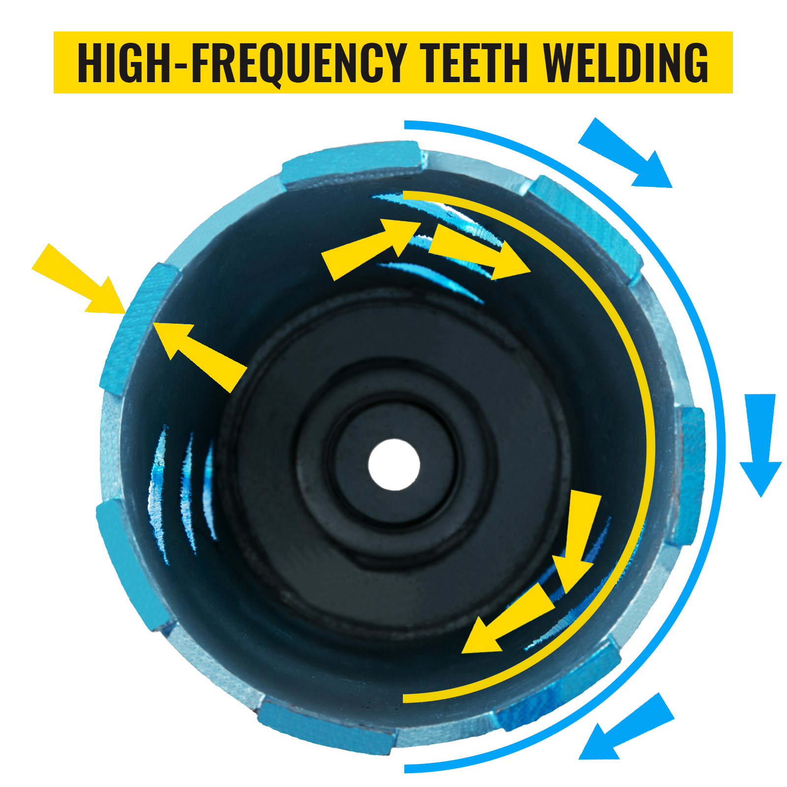 VEVOR diamond core drill bit with high-frequency teeth welding technology.