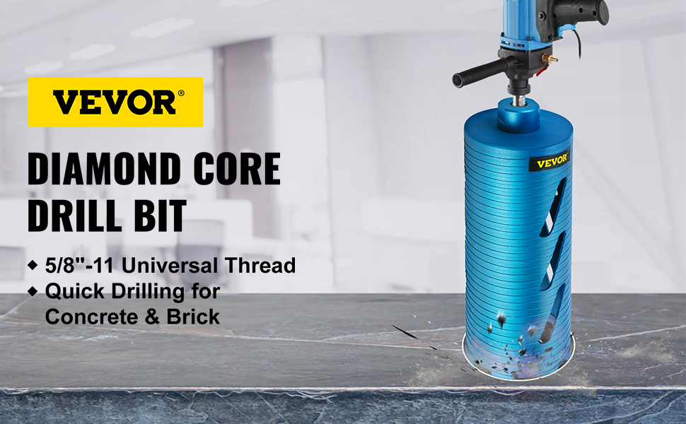 VEVOR diamond core drill bit for quick concrete and brick drilling with 5/8''-11 thread