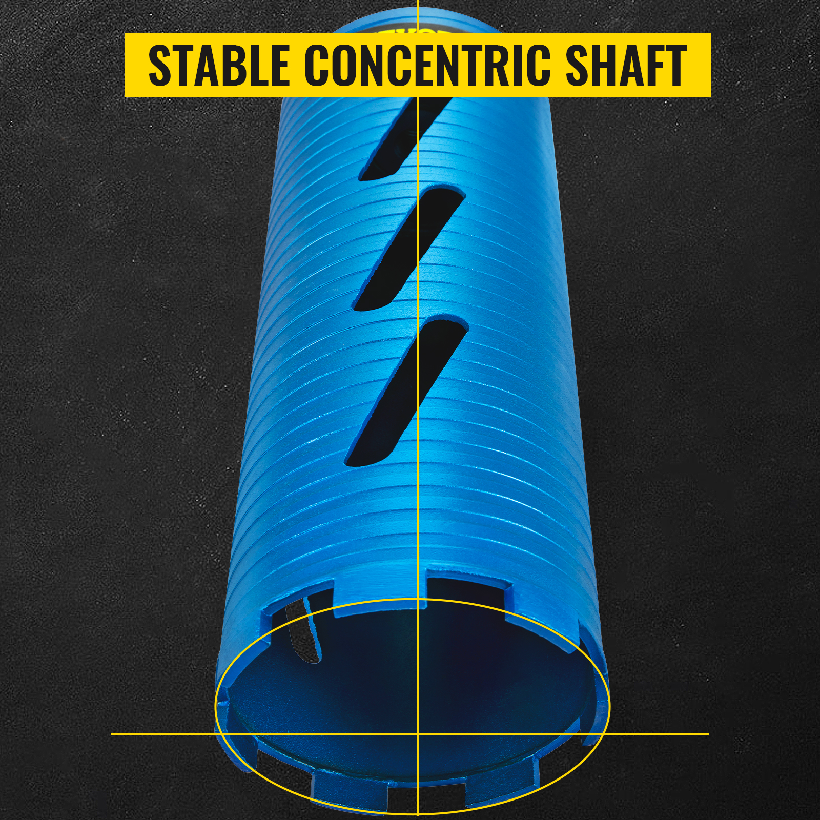 blue VEVOR diamond core drill bit with stable concentric shaft.