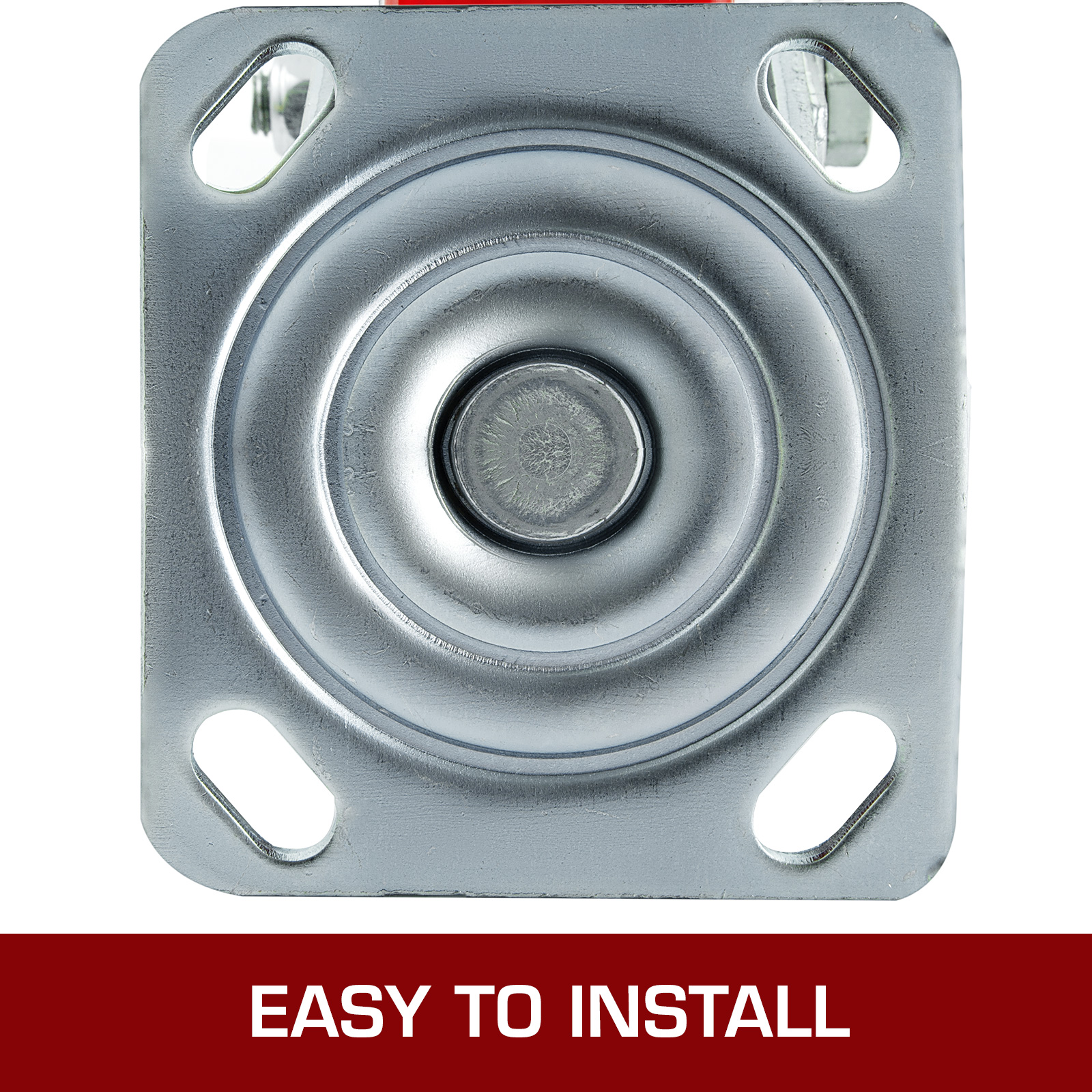 VEVOR caster wheel base, easy to install, four mounting holes.