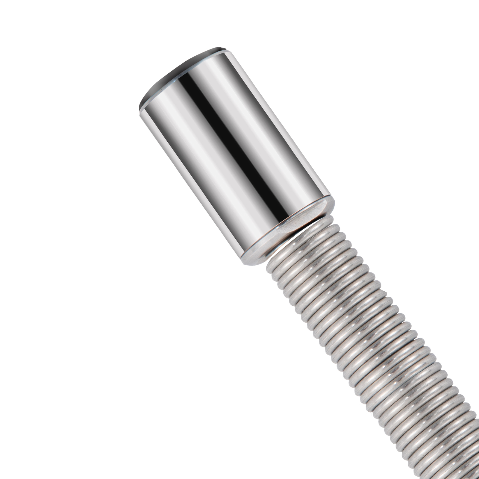 VEVOR sewer camera head with metallic, threaded design and a polished, cylindrical casing.