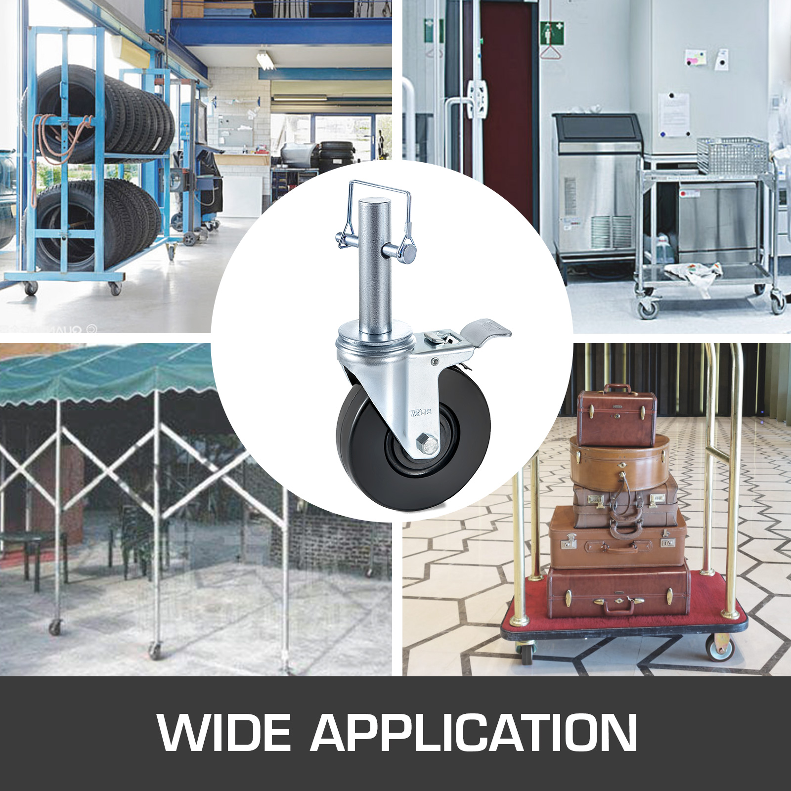 VEVOR scaffold wheels used for carts, scaffolding, and luggage trolleys. wide application.