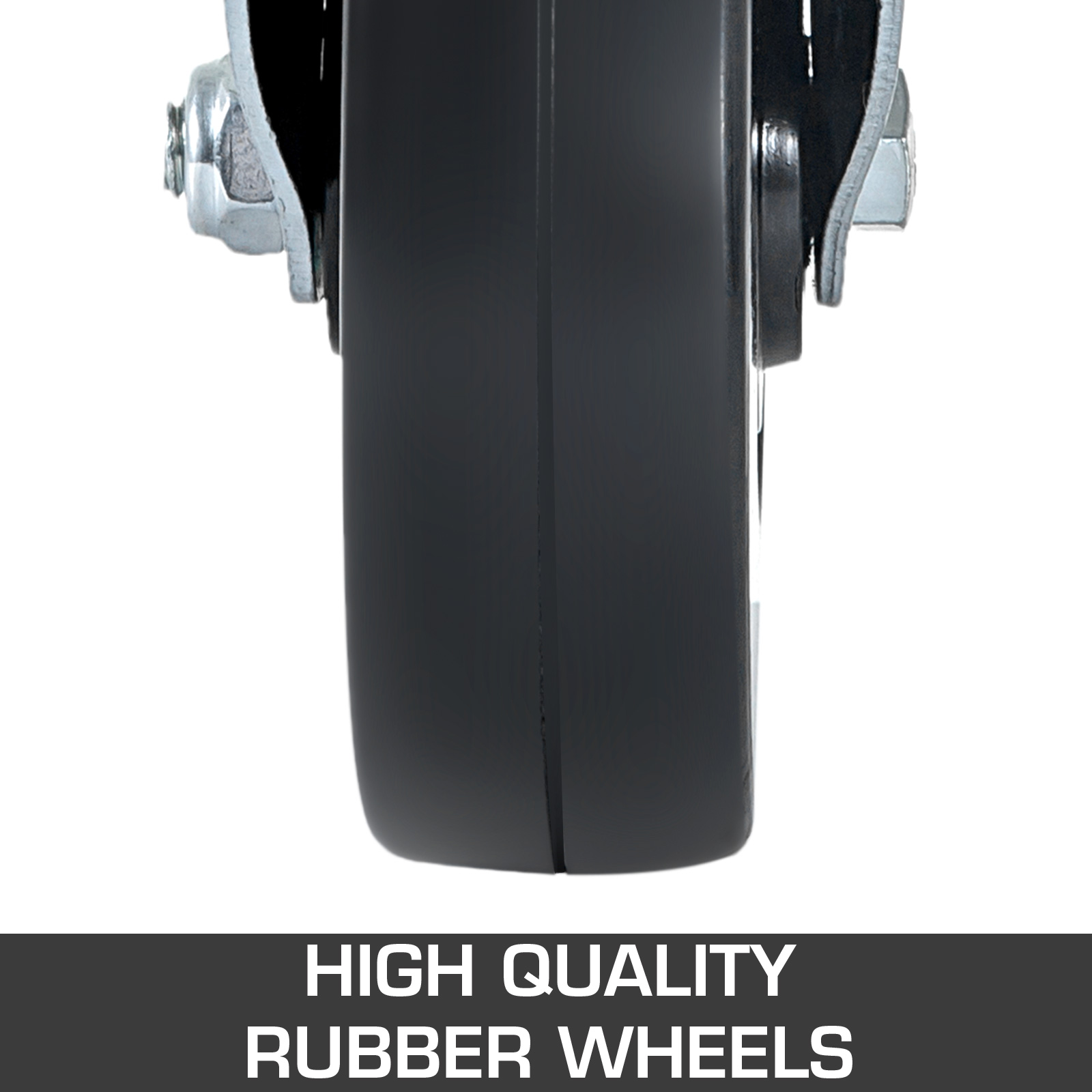 VEVOR scaffolding caster wheels, high-quality rubber wheels, front view.