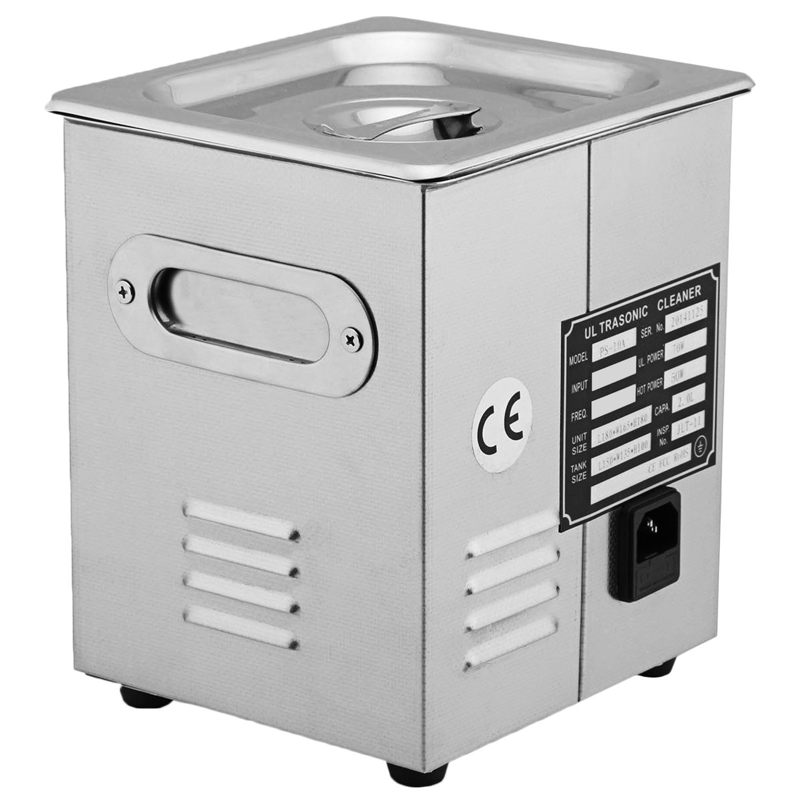 VEVOR ultrasonic cleaner with ce certification and control panel on the side.