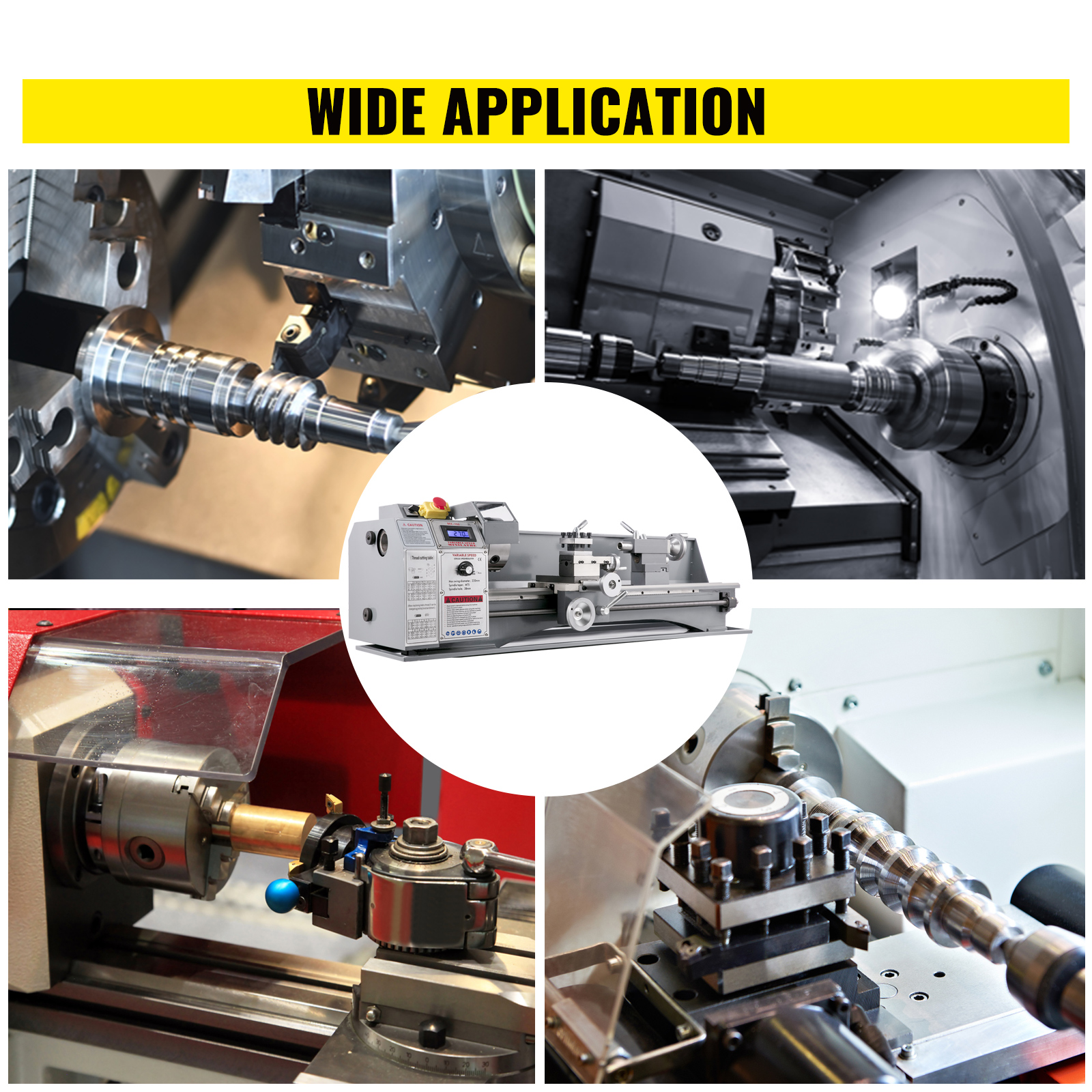 VEVOR metal lathe in various industrial applications.