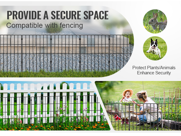 VEVOR animal barrier fence secures outdoor spaces, protects plants and animals, compatible with various fencing.