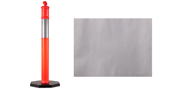 VEVOR traffic delineator posts beside reflective material sample.