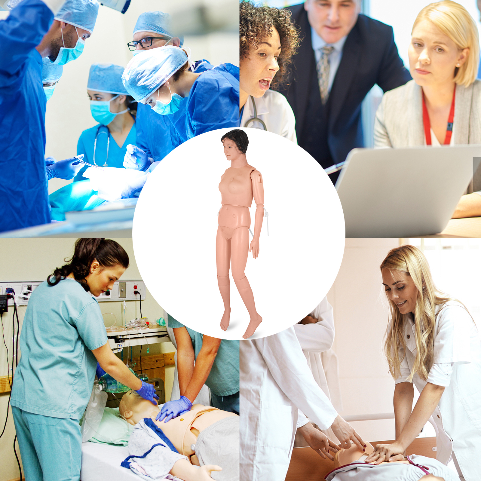 VEVOR medicīniskās apmācības manekens, ko izmanto medicīnisko mācību un simulācijas sesiju laikā.