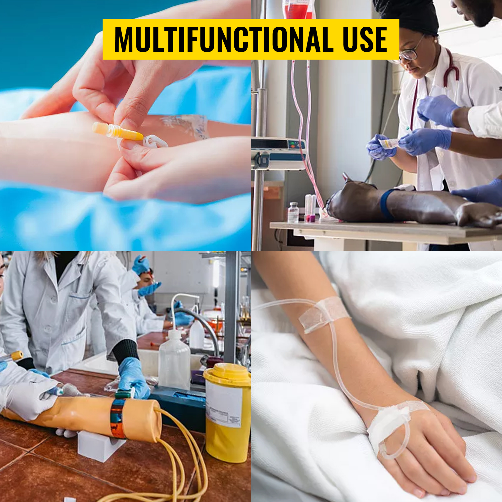 VEVOR phlebotomy practice kit demonstrating multifaceted usage in various medical training scenarios.