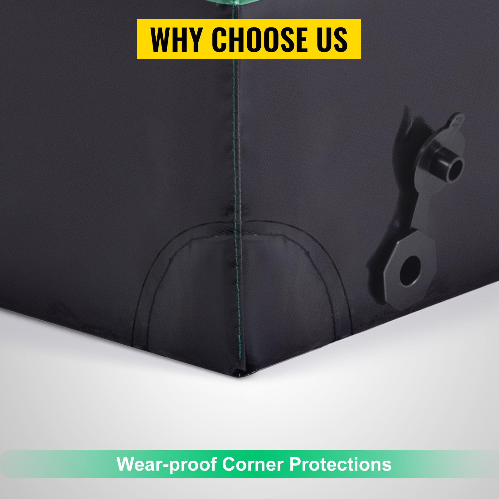 VEVOR outdoor storage box with wear-proof corner protections and durable design.