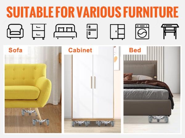 VEVOR furniture dolly moving a sofa, cabinet, and bed. suitable for various furniture types.