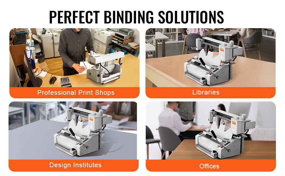 VEVOR thermal binding machine in print shops, libraries, design institutes, and offices.