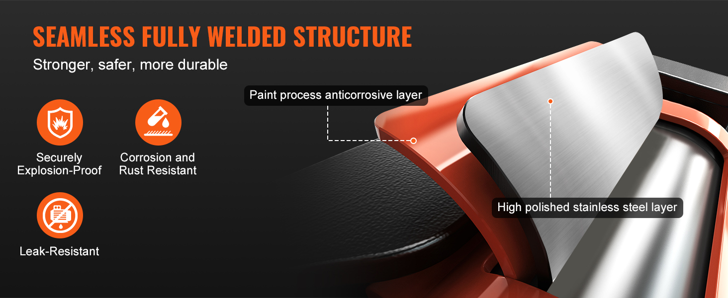 VEVOR hydraulic toe jack with seamless welded structure, corrosion resistance, and leak-proof design.