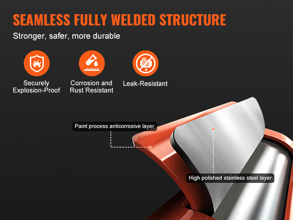 seamless fully welded structure of VEVOR hydraulic toe jack, corrosion and rust-resistant, leak-resistant, securely explosion-proof.