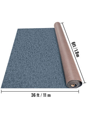 blue VEVOR marine carpet, 36ft by 6ft roll on white background.