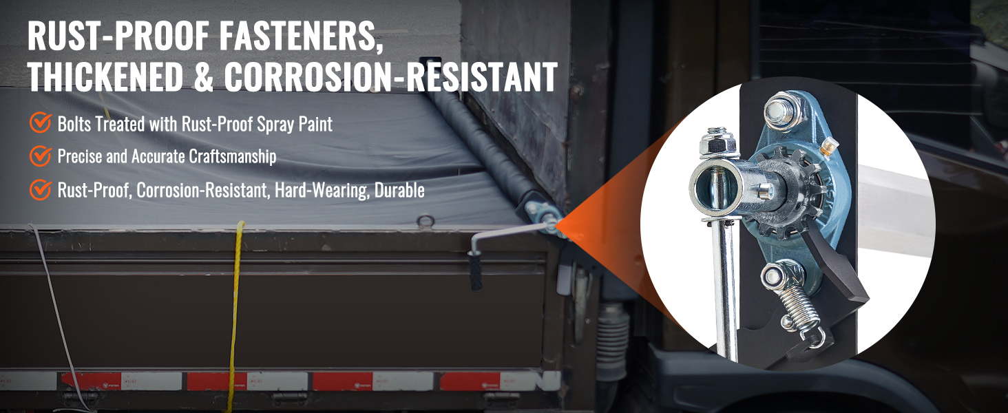 rust-proof fasteners for the VEVOR hand crank tarp roller kit, thickened and corrosion-resistant.