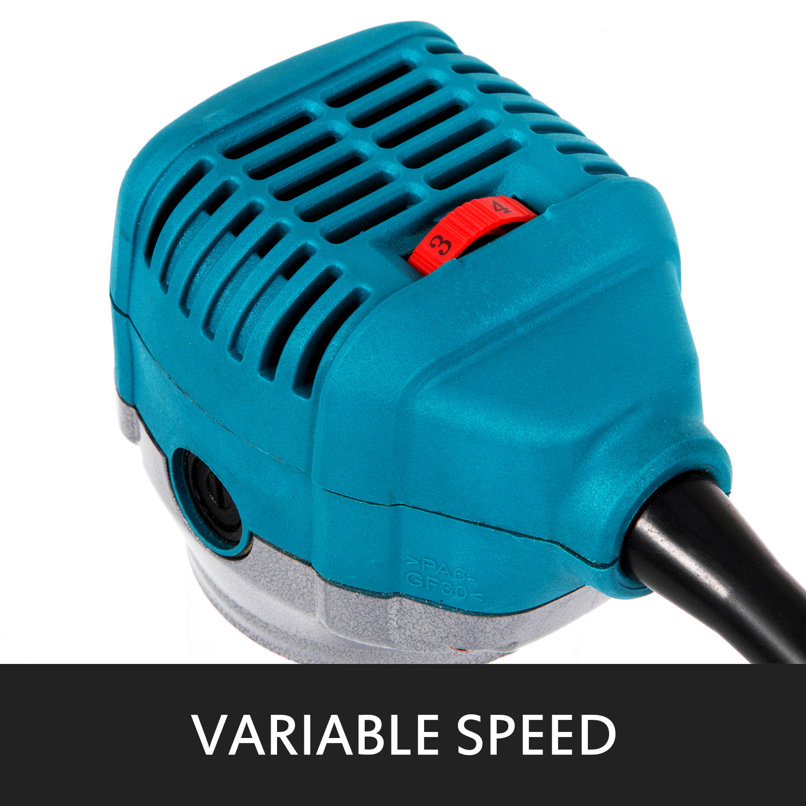 VEVOR compact router with variable speed control knob.