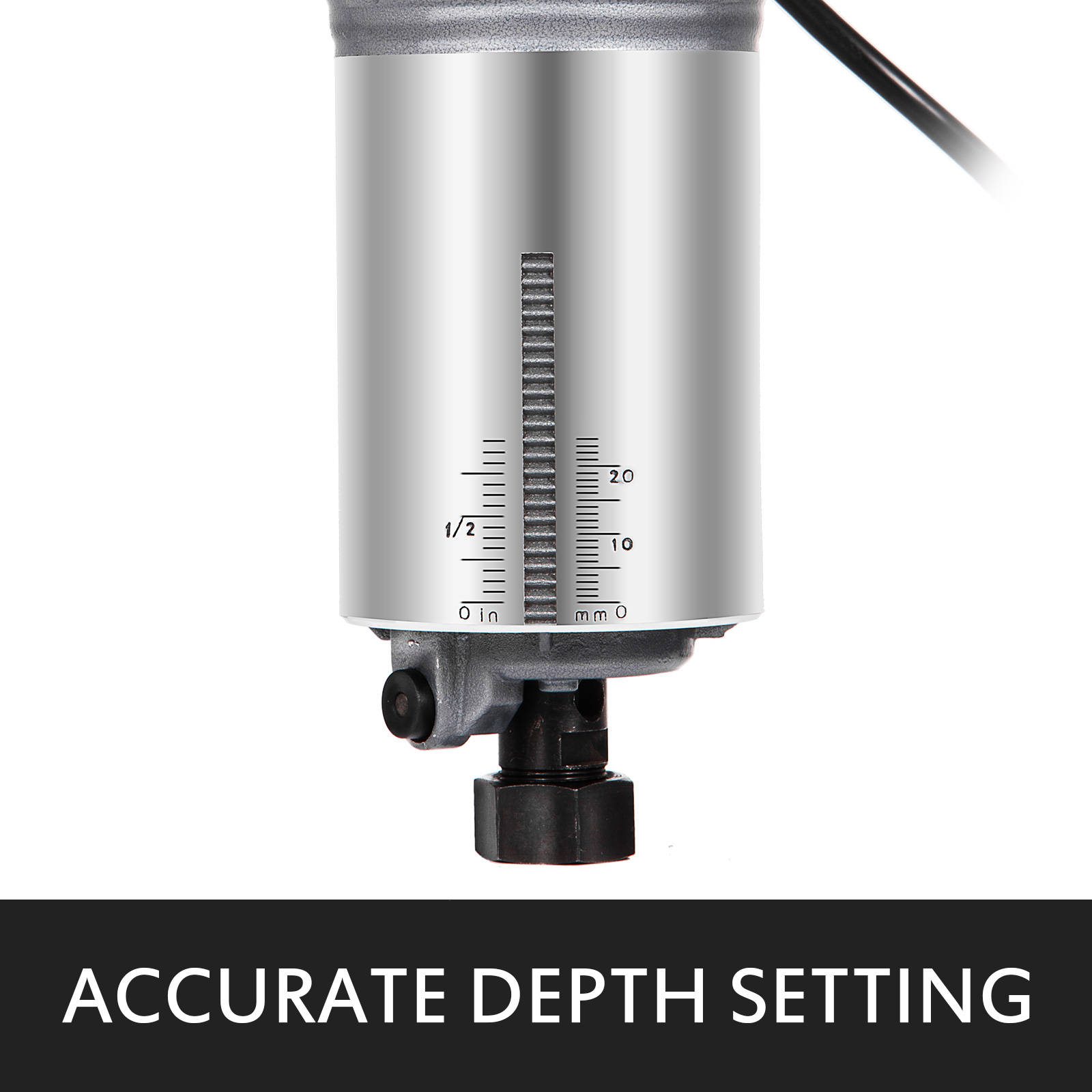 VEVOR compact router with precise depth setting scale.