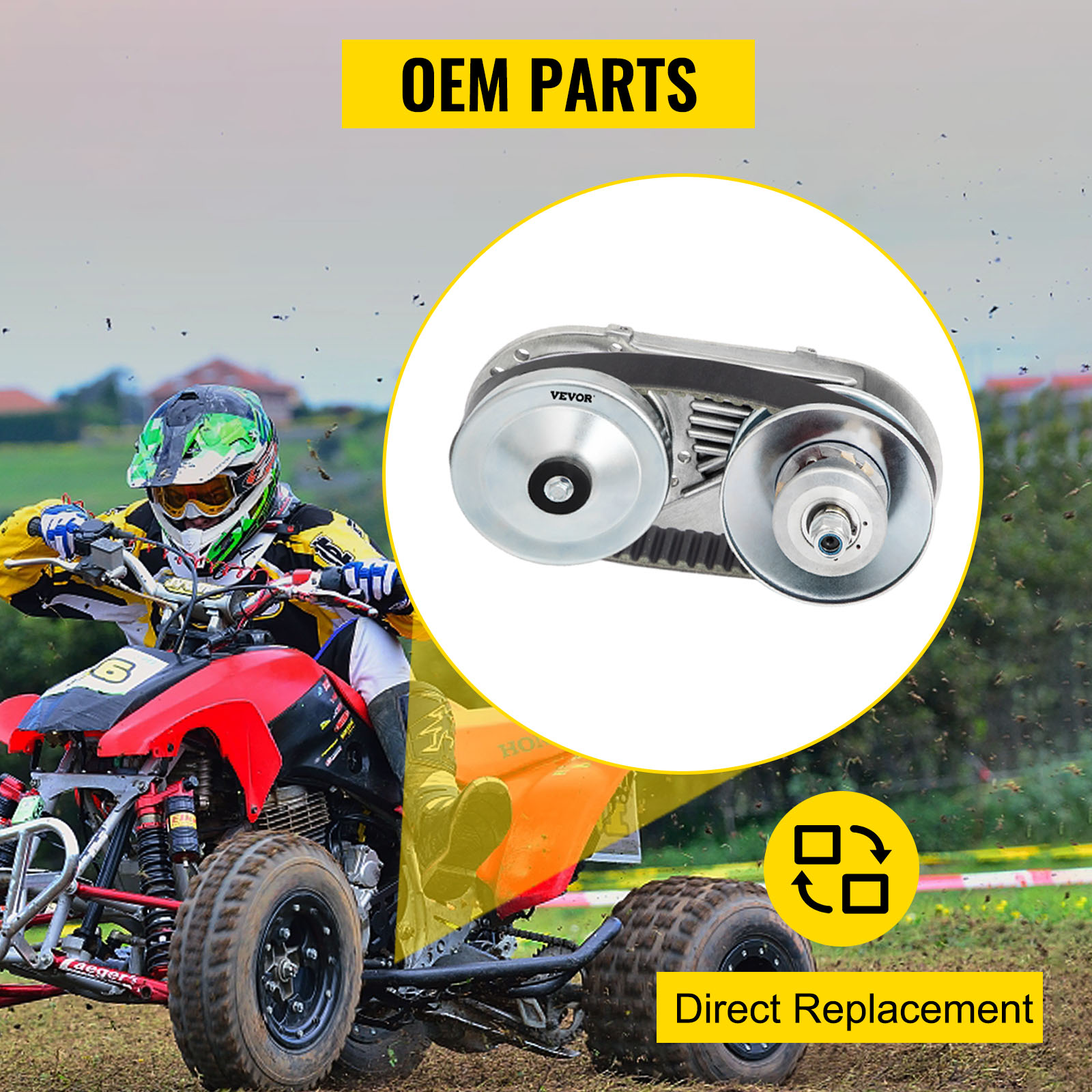 oem parts, VEVOR go kart torque converter kit, direct replacement, outdoor racing.