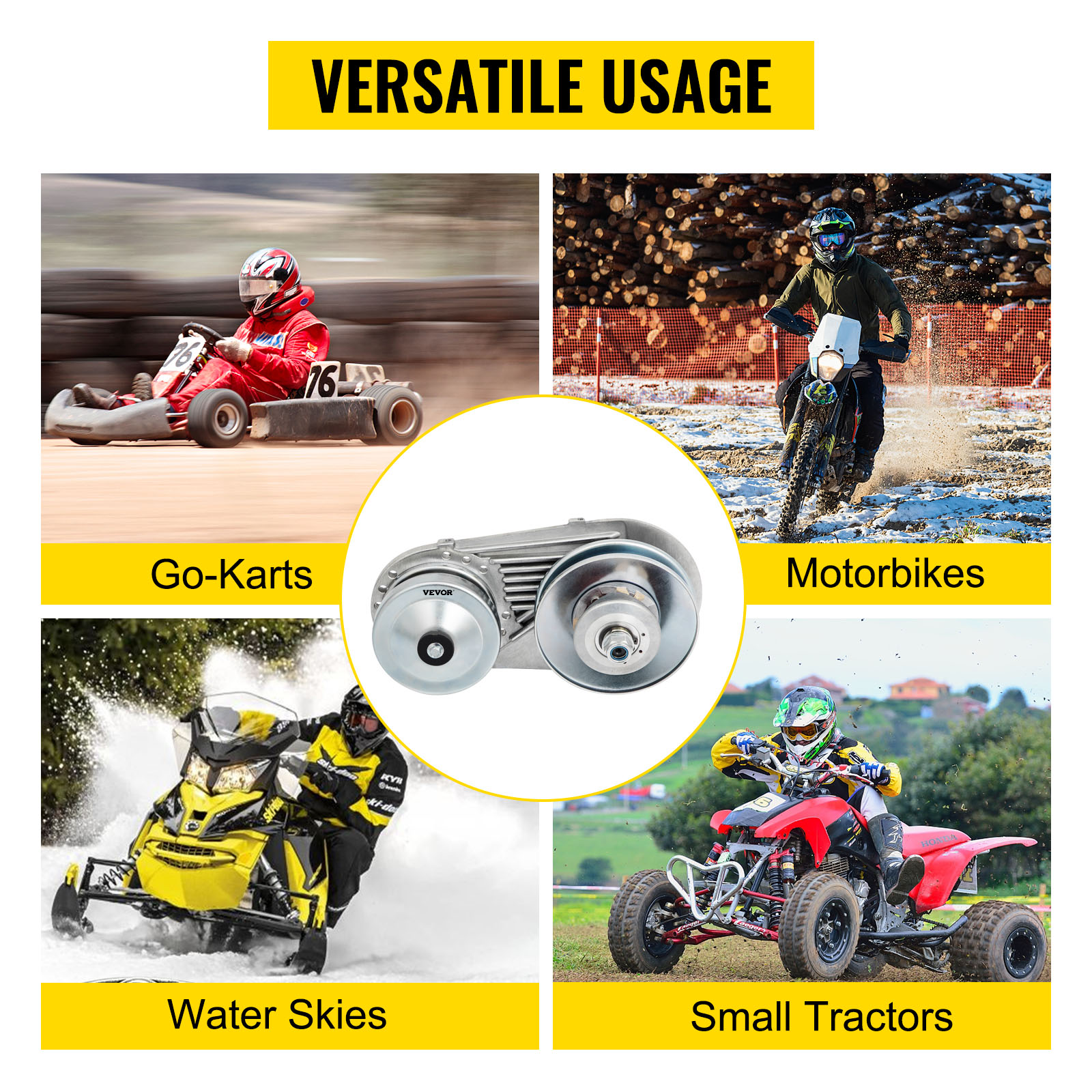 VEVOR go kart torque converter kit for go-karts, motorbikes, water skies, small tractors.