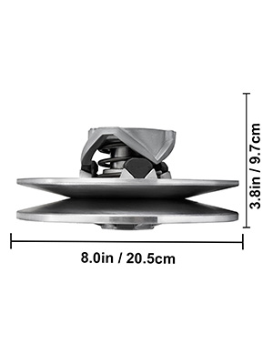 VEVOR golf cart clutch with dimensions of 8.0in width and 3.8in height in inches and cm.