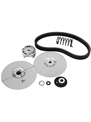 VEVOR rear driven clutch kit with belt, pulley, and spring on white background.
