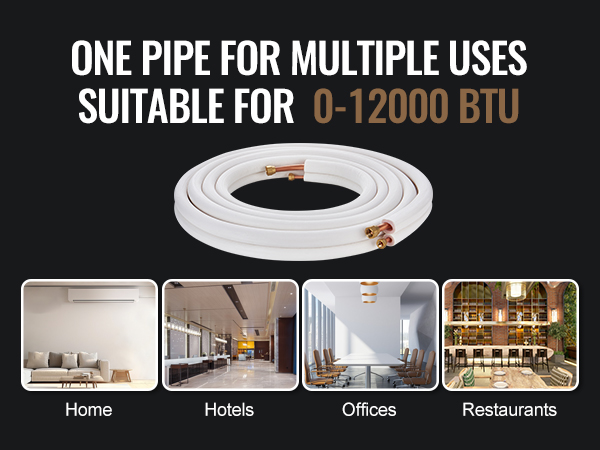 VEVOR mini split line set for homes, hotels, offices, and restaurants, suitable for 0-12000 btu.
