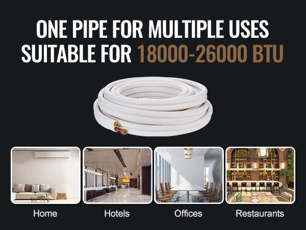VEVOR mini split line set for home, hotels, offices, and restaurants, suitable for 18000-26000 btu.