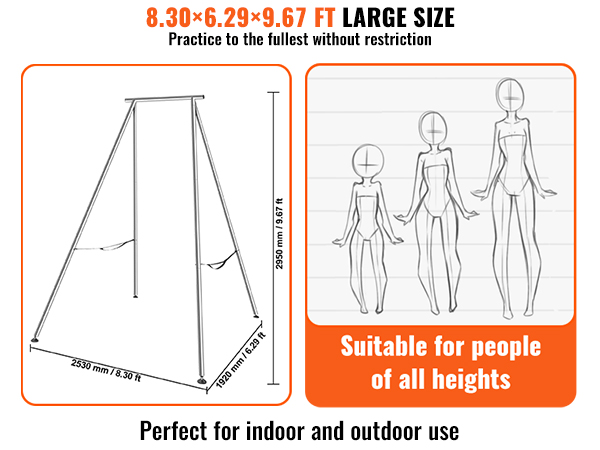 VEVOR aerial yoga frame, large size, suitable for all heights. practice to the fullest with no restriction.