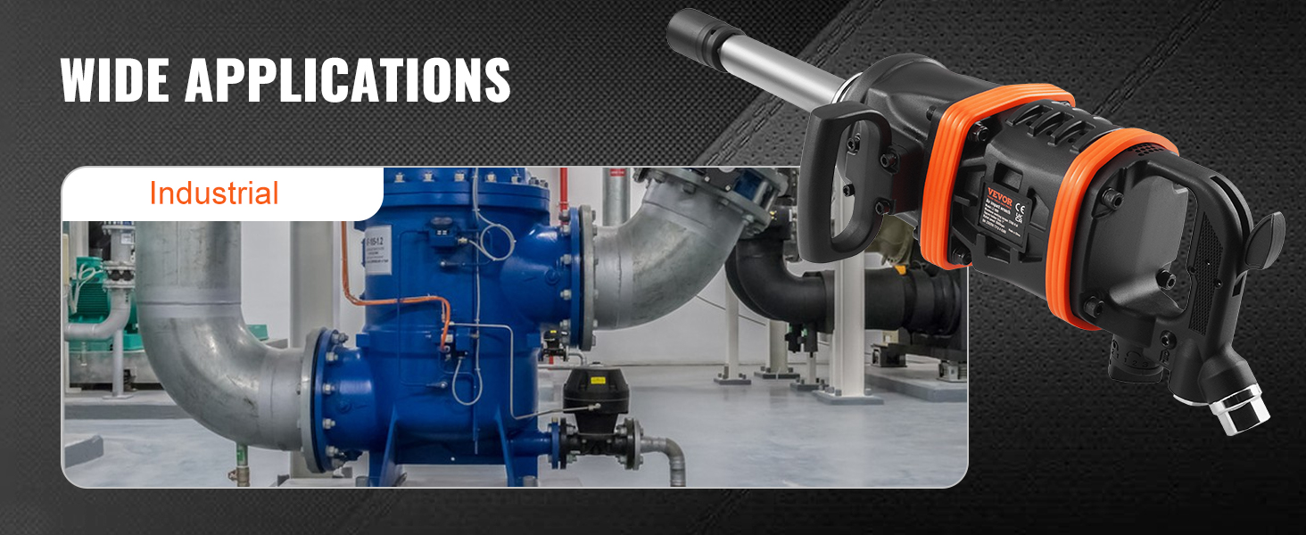 VEVOR pneimatiskais triecienskrūvgriezis, kas izceļ tā plašo rūpniecisko pielietojumu ar mašīnbūves pieredzi.