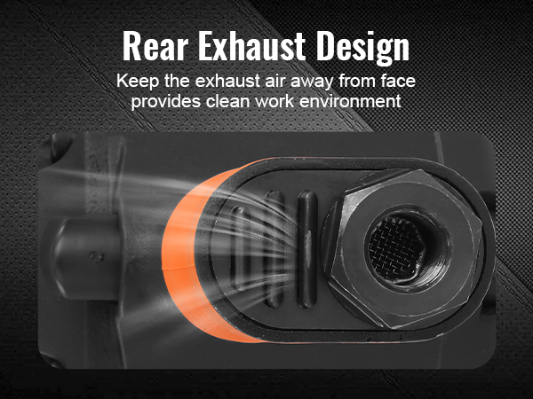 VEVOR õhu löökmutrikeeraja, mille taga heitgaasi disain, suunab õhu eemale nägu puhas töökeskkond.