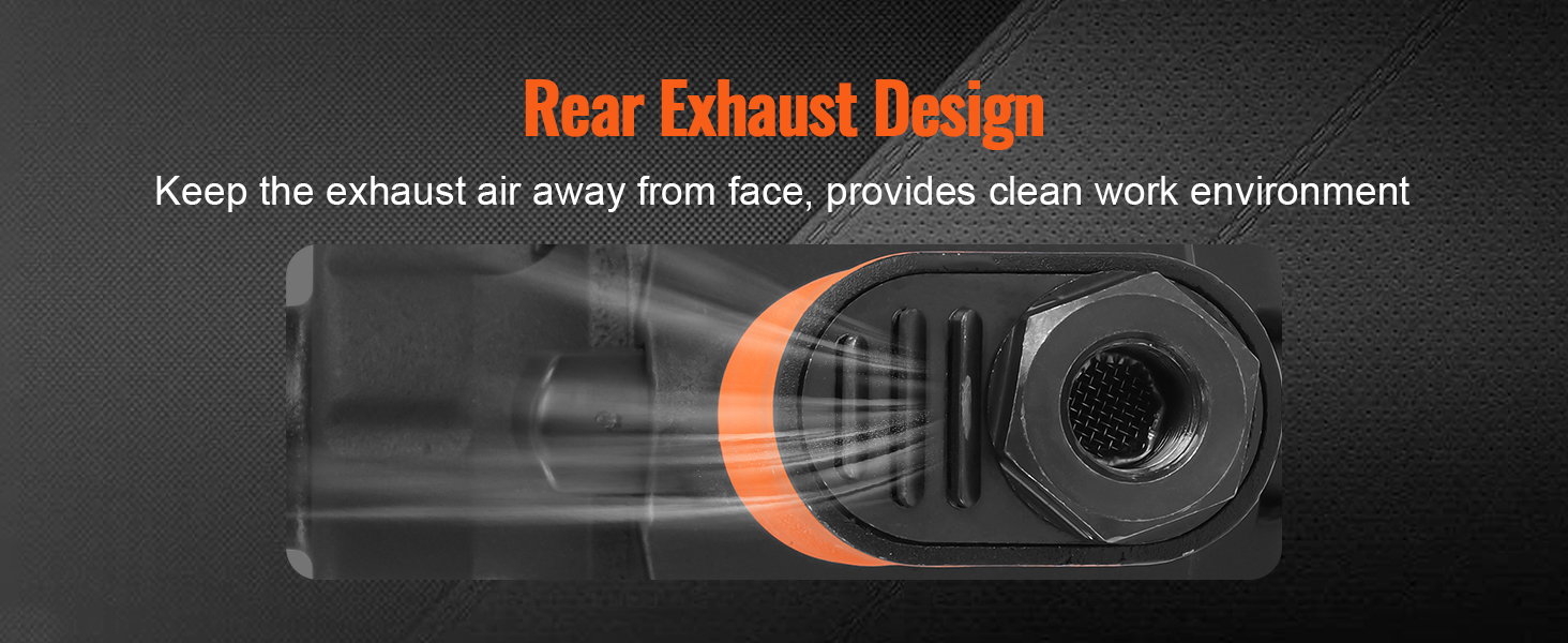 VEVOR õhu löökmutrikeeraja, mille taga heitgaasi disain, suunab õhu eemale nägu puhas töökeskkond.