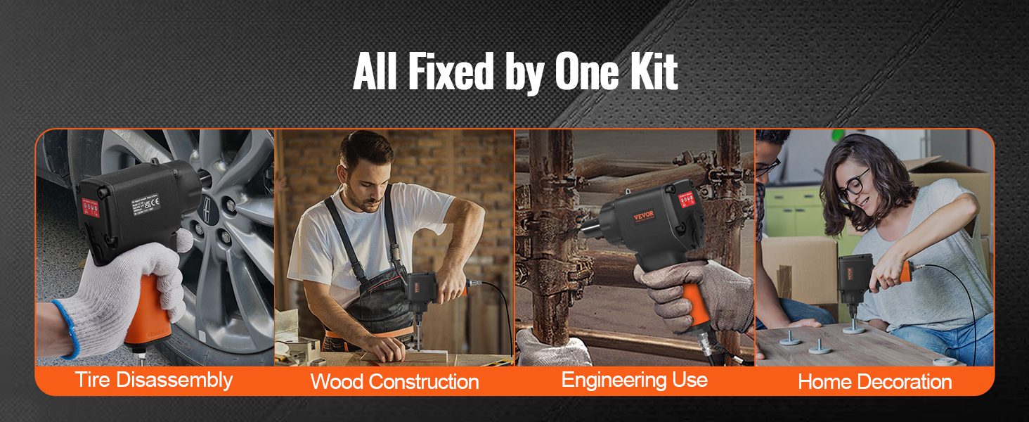 VEVOR õhu löökmutrikeeraja kasutatud rehvi demonteerimist, puit ehitus -, inseneri kasutada, ja kodu kaunistamiseks.