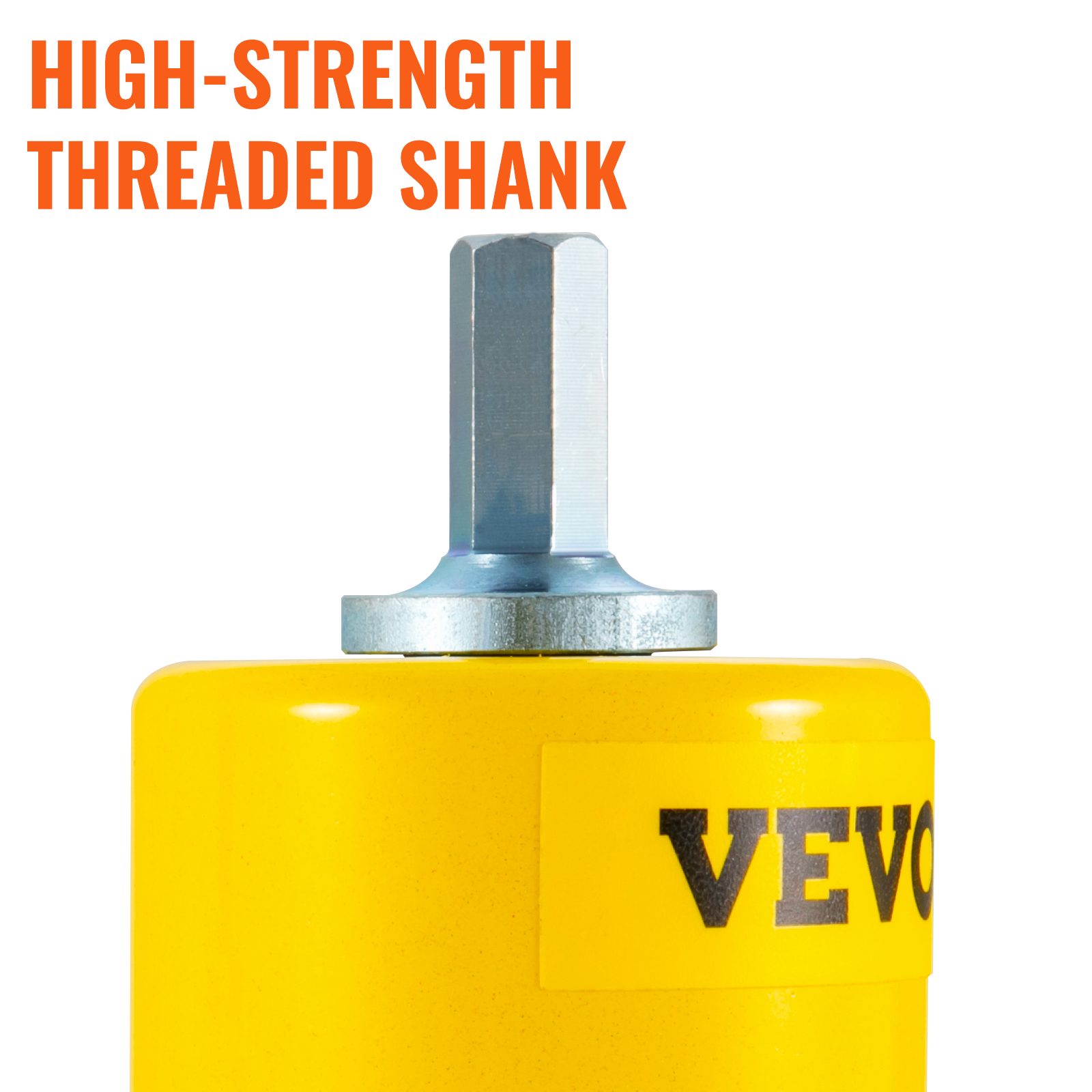 VEVOR tenon cutter with high-strength threaded shank in yellow.