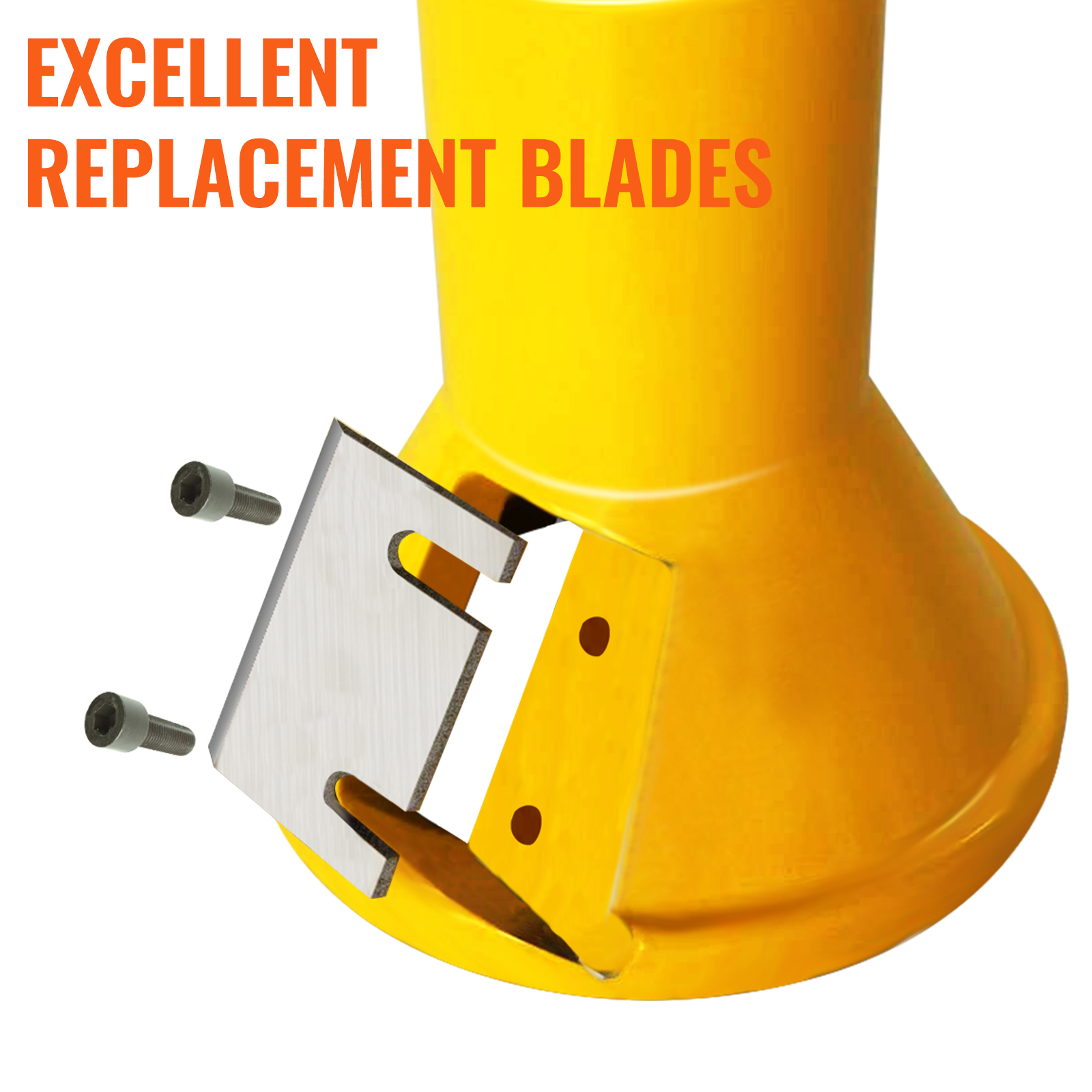 VEVOR tenon cutter with excellent replacement blades and screws shown in a yellow casing.